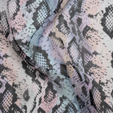 Silk Voile Print - Pastel Rainbow Diamonds and Black Snakeskin - Deadstock