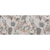 Crinkled Silk Chiffon Print - Pale Peach, Black and White Classic Tropical Floral - Deadstock