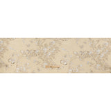 Silk Voile Print - Yellow-Beige, White and Charcoal Illustrated Flowers and Animals - Deadstock