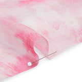 Crinkled Silk Chiffon Print - Pale Pink and Magenta Abstract Brush Strokes - Deadstock