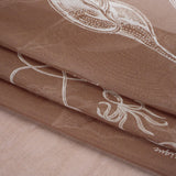 Silk Voile Print - Brown and White Sea Creatures and Shells - Deadstock