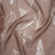 Silk Voile Print - Brown and White Sea Creatures and Shells - Deadstock