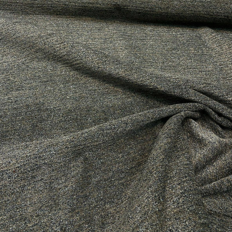 Mesmerize Chenille Upholstery Fabric - Dark Gray, Light Brown, Black Hints, 57" Width (1 Yard)