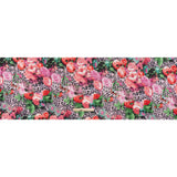 China Silk/Habotai Print - Pink, Green and Black Flowers and Leopard Spots - Deadstock
