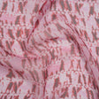 Crinkled Silk Chiffon Print - Red and Pink Tie Dye Stripes - Deadstock