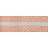 Crinkled Silk Chiffon Print - Orange, Red and Pale Lilac Floral Stripes - Deadstock