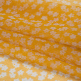 Crinkled Silk Chiffon Print - Golden Yellow and White Daisy Ditsy - Deadstock