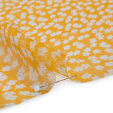 Crinkled Silk Chiffon Print - Golden Yellow and White Daisy Ditsy - Deadstock