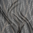 Crinkled Silk Chiffon Print - Black and Silver Chains - Deadstock