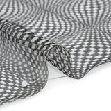Silk Chiffon Print - Black and White Op Art Checkerboard - Deadstock