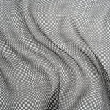 Silk Chiffon Print - Black and White Op Art Checkerboard - Deadstock