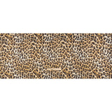 Metallic Silk Lame Print - Beige and Dark Brown Leopard Spots - Deadstock