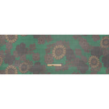 Crinkled Silk Chiffon Print - Green, Brown and Beige Medallions - Deadstock
