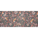 Silk Voile Print - Black, Red and Yellow Bouquets - Deadstock