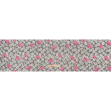 Silk Voile Print - Pink, White and Black Flowers and Stripes - Deadstock
