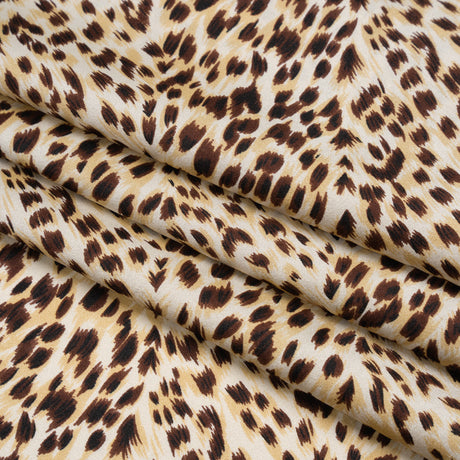 Silk Charmeuse Print - Beige and Brown Little Animal Spots - Deadstock