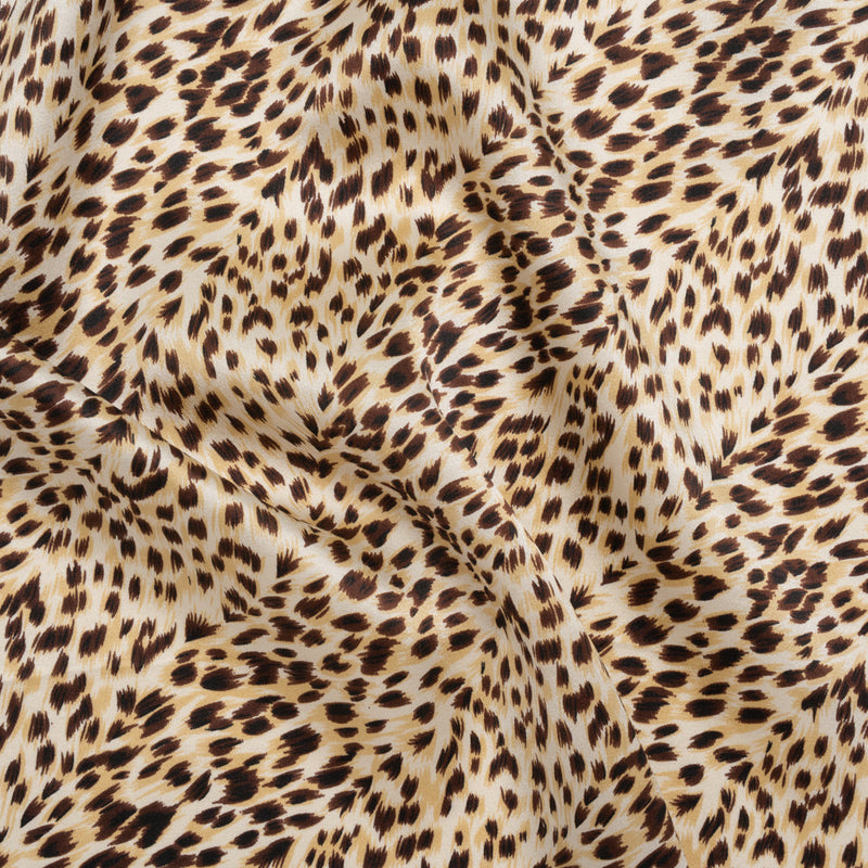 Silk Charmeuse Print - Beige and Brown Little Animal Spots - Deadstock