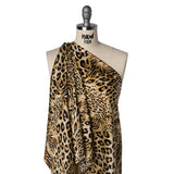 Silk Charmeuse Print - Beige, Brown and Black Leopard Spots - Deadstock
