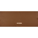 Stretch Silk Charmeuse Print - Steel, Black and Orange Geometric - Deadstock