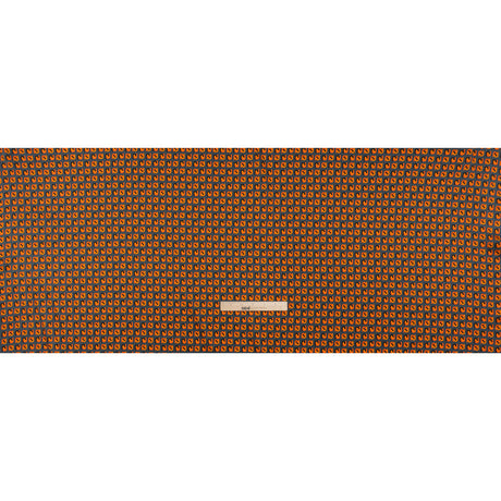 Stretch Silk Charmeuse Print - Steel, Black and Orange Geometric - Deadstock