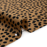 Silk and Cotton Voile Print - Tan and Black Little Spots - Deadstock
