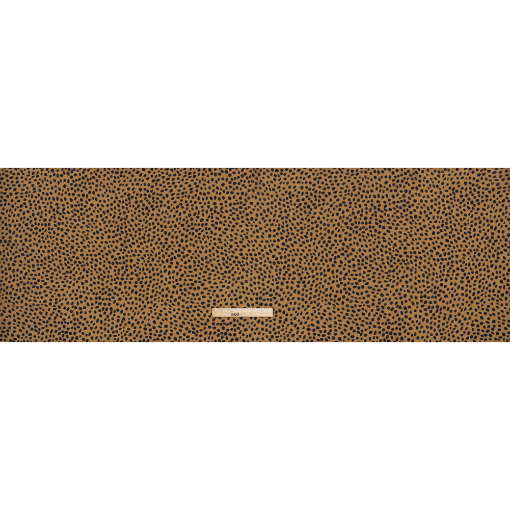 Silk and Cotton Voile Print - Tan and Black Little Spots - Deadstock