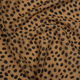 Silk and Cotton Voile Print - Tan and Black Little Spots - Deadstock