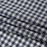 Silk and Cotton Voile - Dark Blue and White Gingham - Deadstock