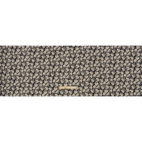 Silk and Cotton Voile Print - Cream and Black Floral - Deadstock