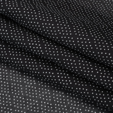 Silk and Cotton Voile Print - Black and White Polka Dot Diamonds - Deadstock