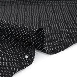 Silk and Cotton Voile Print - Black and White Polka Dot Diamonds - Deadstock