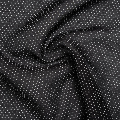 Silk and Cotton Voile Print - Black and White Polka Dot Diamonds - Deadstock