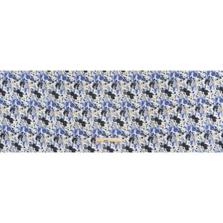 Silk and Cotton Voile Print - Blue, Yellow and White Floral - Deadstock