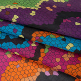 Silk and Cotton Voile Print - Rainbow Mosaic Stripes - Deadstock