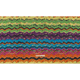 Silk and Cotton Voile Print - Rainbow Mosaic Stripes - Deadstock