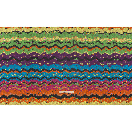Silk and Cotton Voile Print - Rainbow Mosaic Stripes - Deadstock