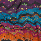 Silk and Cotton Voile Print - Rainbow Mosaic Stripes - Deadstock