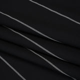 Virgin Wool Blend Suiting Made in Italy - Black and White Chalk Stripes