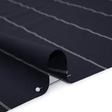 Virgin Wool Blend Suiting Made in Italy - Navy Blue and White Chalk Stripes