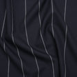 Virgin Wool Blend Suiting Made in Italy - Navy Blue and White Chalk Stripes