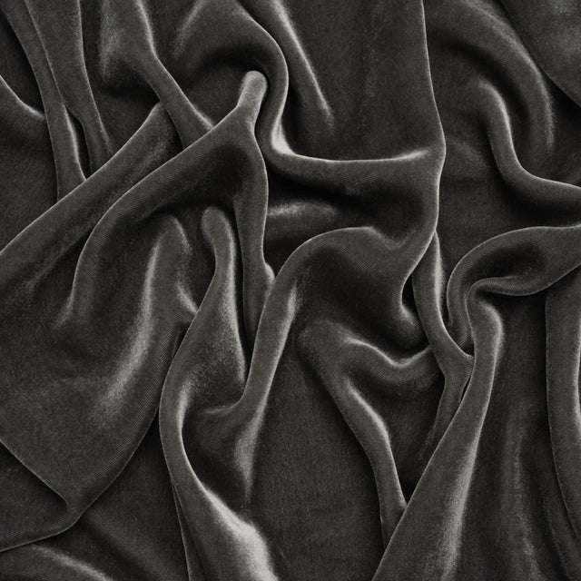 Rayon-Silk Velvet - Charcoal - Cicero Collection