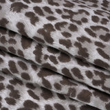 Stretch Cotton Twill - Dark Brown and Gray Leopard Fur - Designer Deadstock