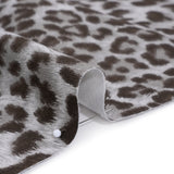 Stretch Cotton Twill - Dark Brown and Gray Leopard Fur - Designer Deadstock