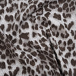 Stretch Cotton Twill - Dark Brown and Gray Leopard Fur - Designer Deadstock