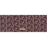 Nylon Re-Embroidered Stretch Lace - Chocolate Brown Flowers and Little Leaves - Designer Deadstock