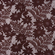 Nylon Re-Embroidered Stretch Lace - Chocolate Brown Flowers and Little Leaves - Designer Deadstock