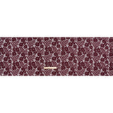 Nylon Re-Embroidered Stretch Lace - Burgundy Flowers and Little Leaves - Designer Deadstock