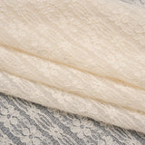 Crinkled Stretch Corded Lace - Gardenia Floral Stripes - Designer Deadstock