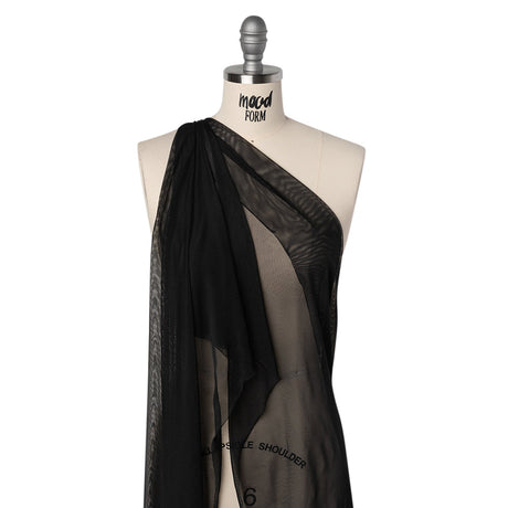 Polyester Stretch Mesh - Black - Designer Deadstock