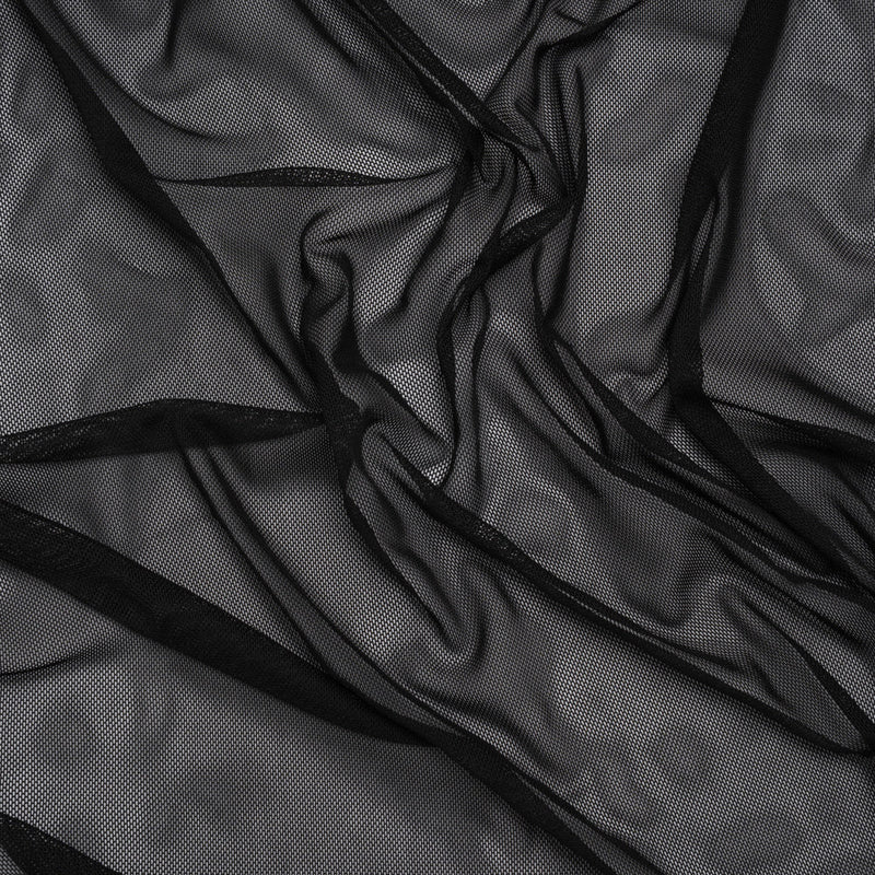Polyester Stretch Mesh - Black - Designer Deadstock